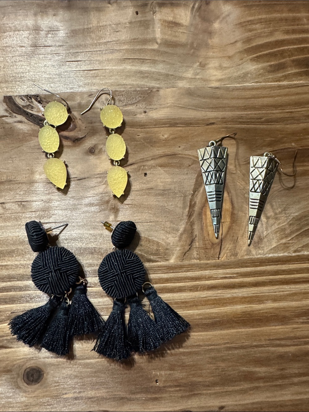 Handmade Black Tassel Drop Earrings - Women Accessories